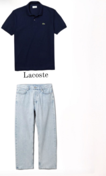 Lacoste black shirt + blue jeans