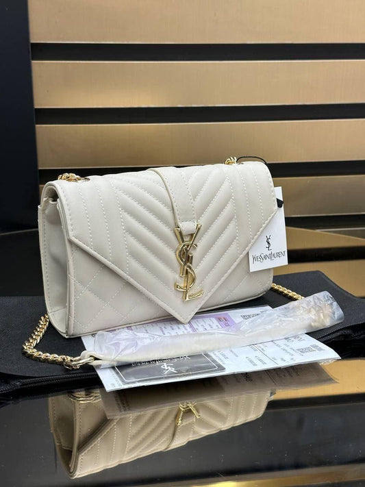 YSL white handbag