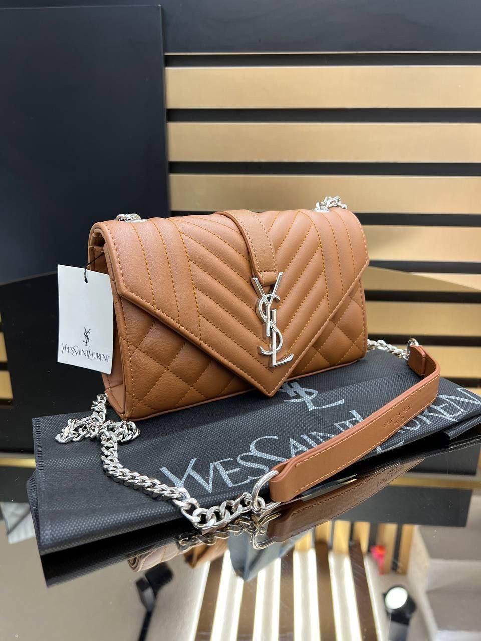 YSL brown handbag